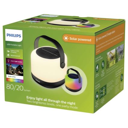Philips - LED RGBW prigušiva solarna prenosna lampa ALULA LED/1,2W/5V 1200 mAh IP44