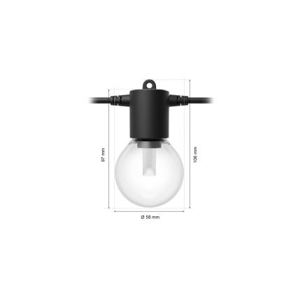 Philips - LED RGBW prigušiva spoljašnja girlanda Hue FESTAVIA 30xLED 21m IP65