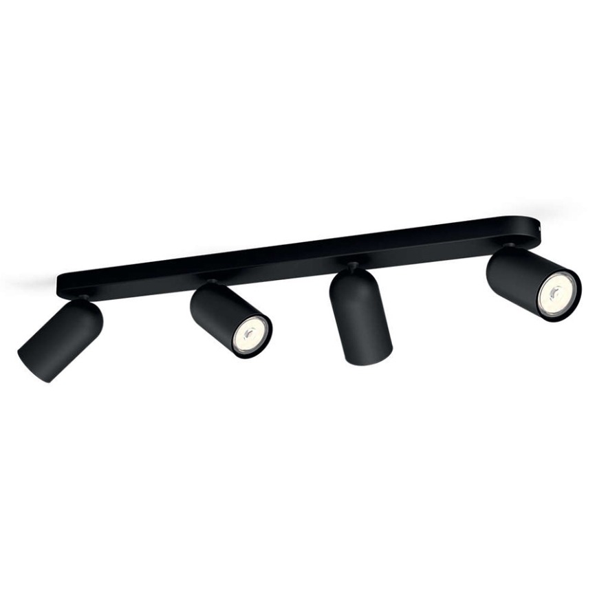 Philips - LED RGBW prigušiva spot svetiljka PONGEE 4xGU10/4,9W/230V 2700-6500K crna