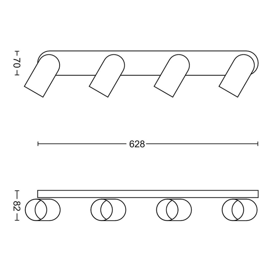 Philips - LED RGBW prigušiva spot svetiljka PONGEE 4xGU10/4,9W/230V 2700-6500K crna