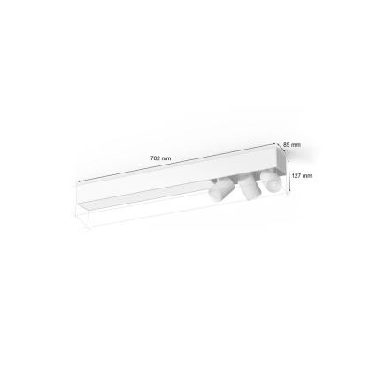 Philips - LED RGBW prigušiva spot svetiljka Hue CENTRIS 3xGU10/4,2W/230V + LED/11W 2000-6500K