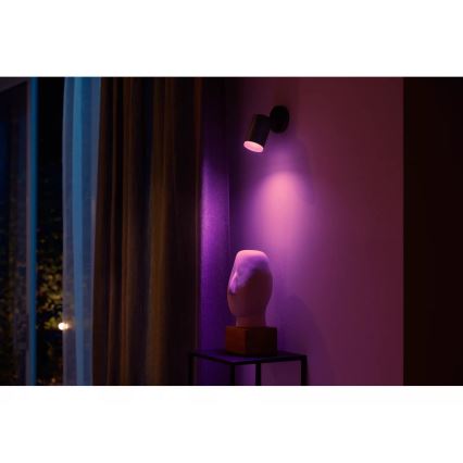 Philips - LED RGBW prigušiva spot svetiljka Hue FUGATO 1xGU10/4,2W/230V 2000-6500K crna