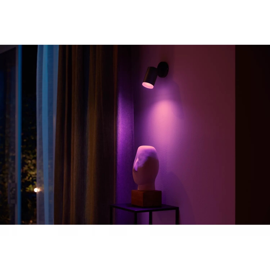 Philips - LED RGBW prigušiva spot svetiljka Hue FUGATO 1xGU10/4,2W/230V 2000-6500K crna