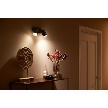 Philips - LED RGBW prigušiva spot svetiljka Hue FUGATO 2xGU10/4,2W/230V 2000-6500K crna