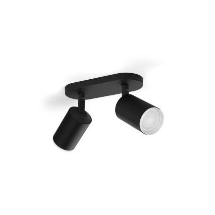 Philips - LED RGBW prigušiva spot svetiljka Hue FUGATO 2xGU10/4,2W/230V 2000-6500K crna