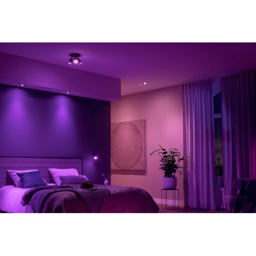 Philips - LED RGBW prigušiva ugradna spot svetiljka Hue FUGATO 3xGU10/4,2W/230V 2000-6500K crna
