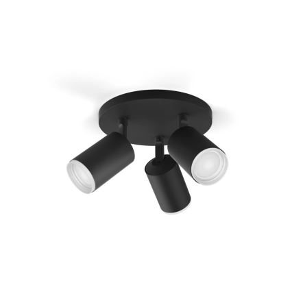 Philips - LED RGBW prigušiva ugradna spot svetiljka Hue FUGATO 3xGU10/4,2W/230V 2000-6500K crna