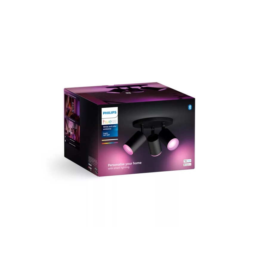 Philips - LED RGBW prigušiva ugradna spot svetiljka Hue FUGATO 3xGU10/4,2W/230V 2000-6500K crna