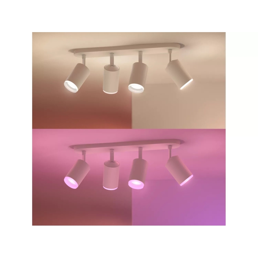 Philips - LED RGBW prigušiva spot svetiljka Hue FUGATO 4xGU10/4,2W/230V 2000-6500K bela