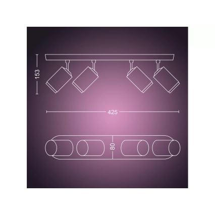 Philips - LED RGBW prigušiva spot svetiljka Hue FUGATO 4xGU10/4,2W/230V 2000-6500K bela