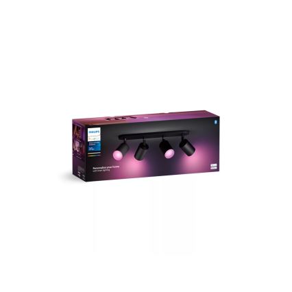 Philips - LED RGBW prigušiva ugradna reflektorska svetiljka Hue FUGATO 4xGU10/4,2W/230V 2000-6500K crna