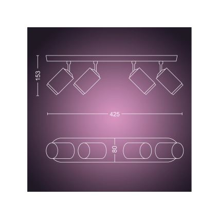 Philips - LED RGBW prigušiva ugradna reflektorska svetiljka Hue FUGATO 4xGU10/4,2W/230V 2000-6500K crna