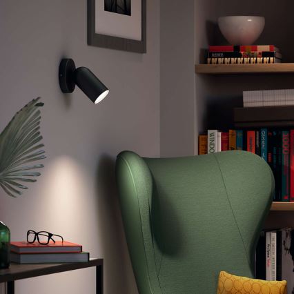 Philips - LED RGBW prigušiva spot lampa PONGEE 1xGU10/4,8W/230V 3000K crna + daljinski upravljač