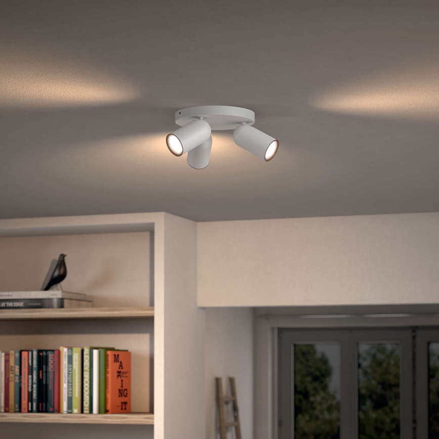 Philips - LED RGBW prigušiva ugradna spot svetiljka PONGEE 3xGU10/4,8W/230V 3000K bela + daljinski upravljač