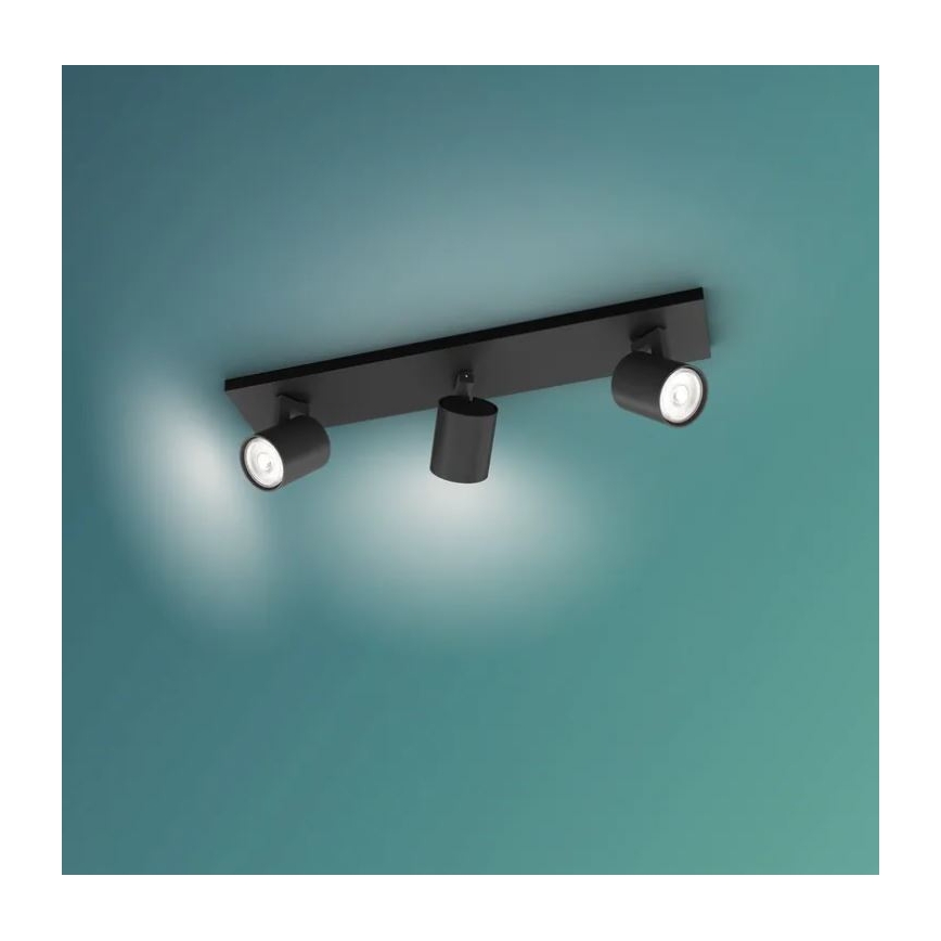 Philips - LED RGBW prigušiva spot svetiljka RUNNER 3xGU10/6,5W/230V 2700-6500K crna