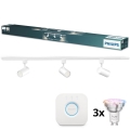 Philips - LED RGBW prigušiva spot svetiljka za šinski sistem EASYLINK HUE 3xGU10/4,7W/230V 2200-6500K 1m bela + Hue bridge