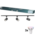 Philips - LED RGBW prigušiva svetiljka za šinski sistem EASYLINK HUE 3xGU10/4,7W/230V 2200-6500K 1m crna