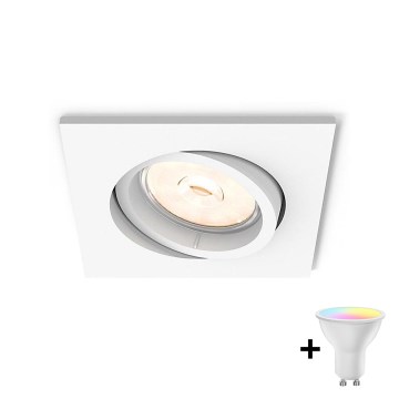 Philips - LED RGBW prigušiva ugradna plafonska svetiljka DONEGAL 1xGU10/4,8W/230V + daljinski upravljač