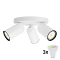 Philips - LED RGBW prigušiva ugradna spot svetiljka PONGEE 3xGU10/4,8W/230V 3000K bela + daljinski upravljač