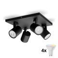 Philips - LED RGBW prigušiva ugradna spot svetiljka RUNNER 4xGU10/6,5W/230V 2700-6500K crna