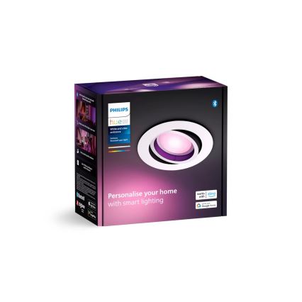 Philips - LED RGBW prigušiva ugradna plafonska svetiljka Hue CENTURA 1xGU10/4,2W/230V 2000-6500K