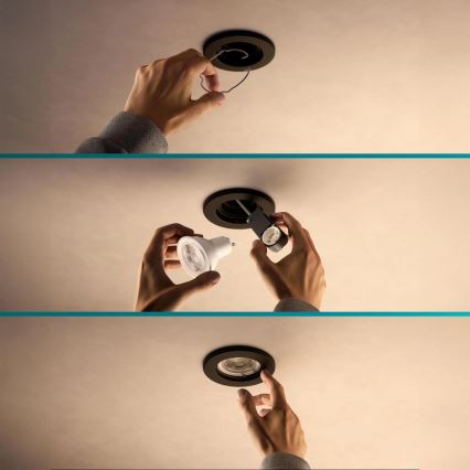 Philips - LED RGBW prigušiva ugradna stropna svetiljka PERIDOT 1xGU10/6W/230V crna + daljinski upravljač