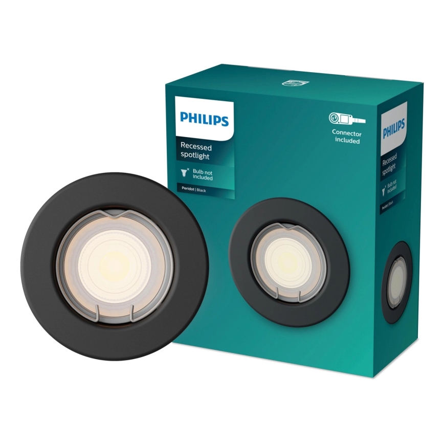 Philips - LED RGBW prigušiva ugradna stropna svetiljka PERIDOT 1xGU10/6W/230V crna + daljinski upravljač