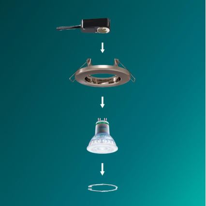 Philips - LED RGBW prigušiva ugradna svetiljka PERIDOT 1xGU10/6W/230V srebrna + daljinski upravljač