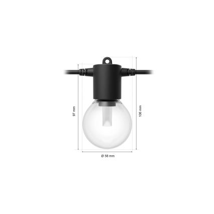 Philips - LED RGBW spoljašnji produžni niz Hue FESTAVIA 10xLED 7m IP65 sa prigušiva