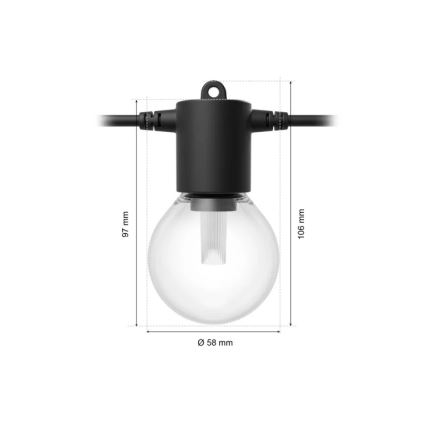 Philips - LED RGBW Produžna prigušiva spoljašnja girlanda Hue FESTAVIA 20xLED 14m IP65
