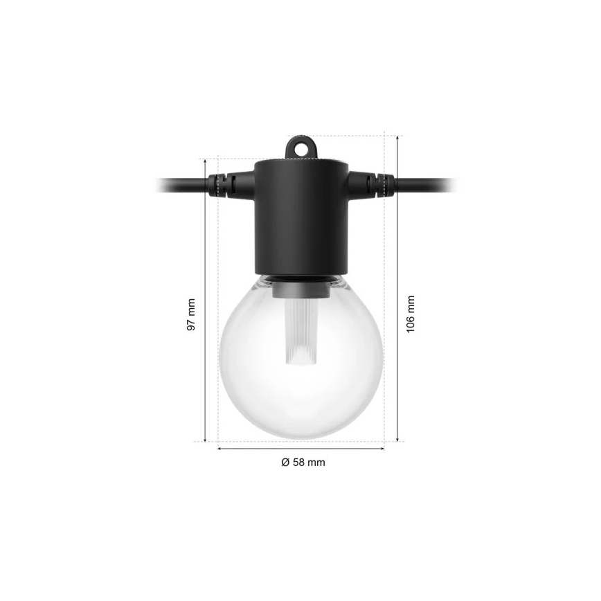 Philips - LED RGBW Produžna prigušiva spoljašnja girlanda Hue FESTAVIA 20xLED 14m IP65