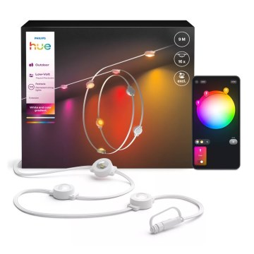 Philips - LED RGBW spoljni produžni niz Hue FESTAVIA, prigušiva, 16xLED, 9m, 1000-20000K, IP65
