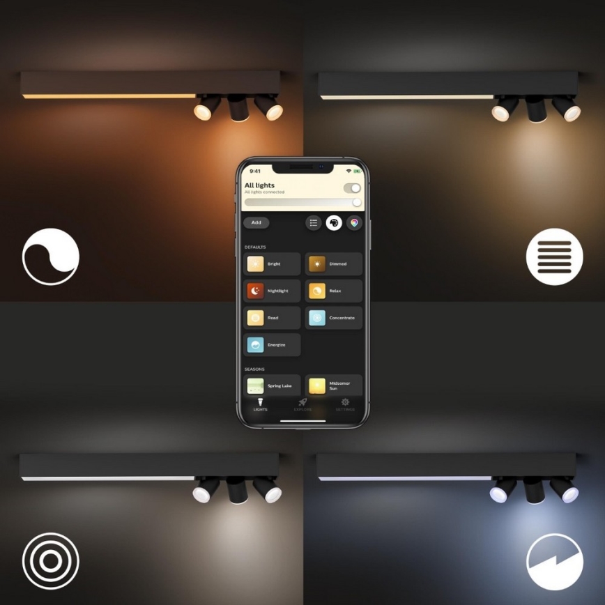 Philips - LED RGBW prigušiva spot svetiljka LED/25W/230V + 3xGU10/5,7W
