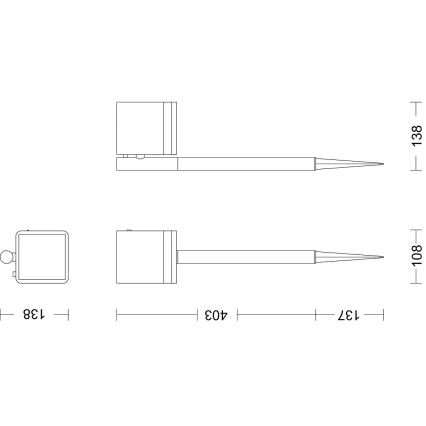 Philips - LED solarna lampa VIRONA LED/1,8W/3,7V 2600 mAh 2700K IP44