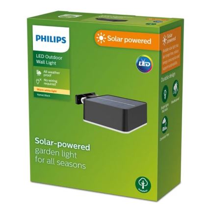 Philips - LED solarna zidna svetiljka VYNCE LED/1,5W/3,7V 1500 mAh IP44