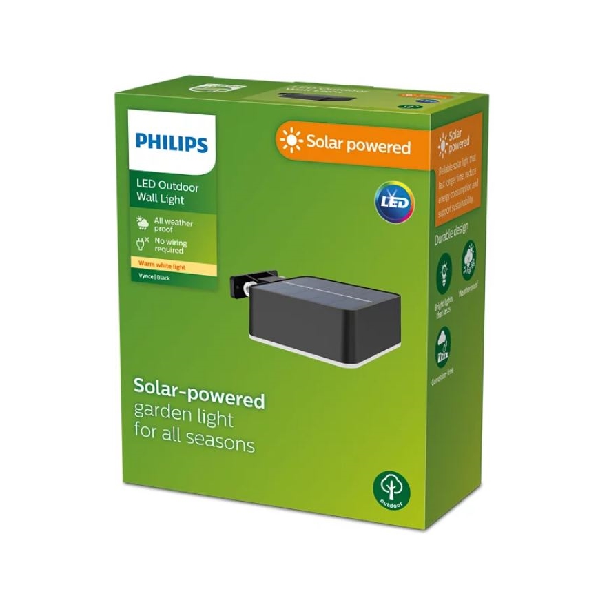Philips - LED solarna zidna svetiljka VYNCE LED/1,5W/3,7V 1500 mAh IP44