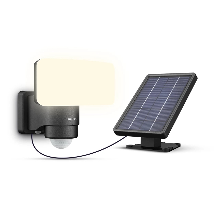 Philips - LED solarna zidna svetiljka sa senzorom pokreta i sumraka TYLUS LED/6W/3,7V 2600 mAh 5000K IP44