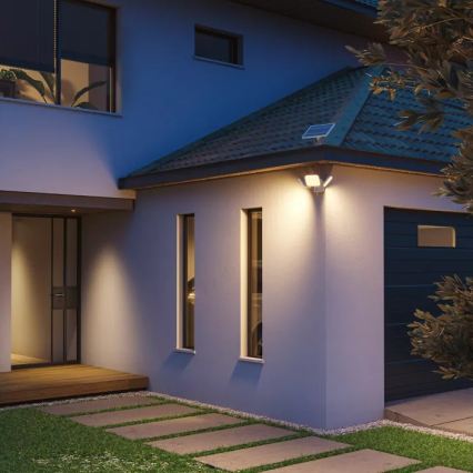 Philips - LED Solarno zidno svetlo sa senzorom ZYREN LED/24,5W/3,7V 2600 mAh 3000K IP65 bela