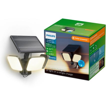 Philips - LED solarno zidno svetlo sa senzorom ZYREN LED/24,5W/3,7V 2600 mAh 3000K IP65