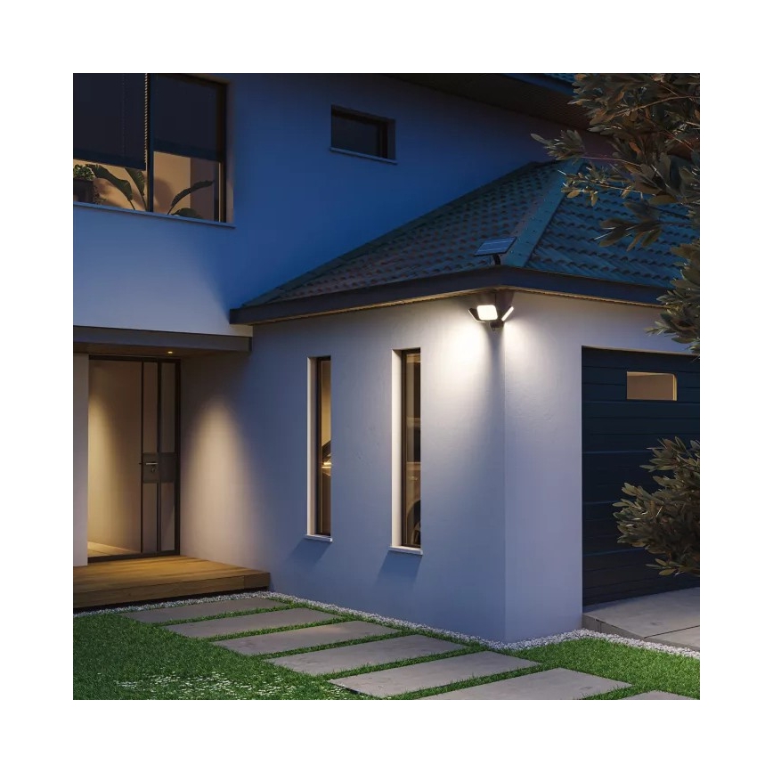 Philips - LED solarno zidno svetlo sa senzorom ZYREN LED/24,5W/3,7V 2600 mAh 5000K IP65 crna