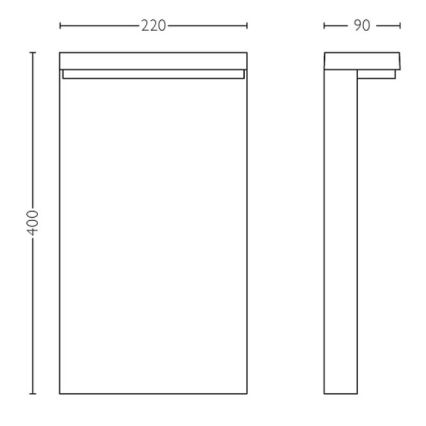 Philips - LED spoljašnja lampa BUSTAN LED/3,8W/230V 2700K 40 cm IP44