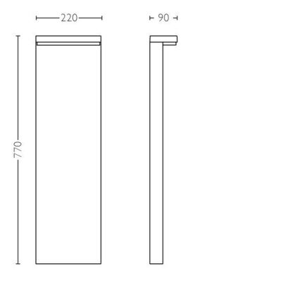 Philips - LED spoljna svetiljka BUSTAN LED/3,8W/230V 2700K 77 cm IP44