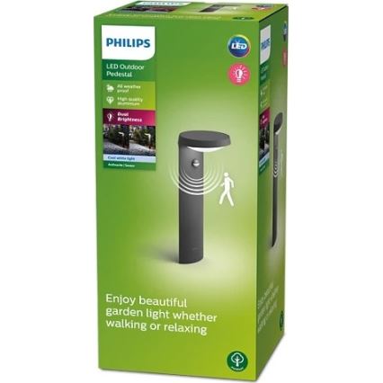 Philips - LED spoljašnja lampa sa senzorom LED/9W/230V 4000K IP44