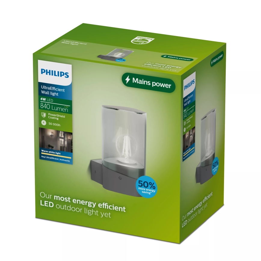 Philips - LED spoljašnja zidna lampa NAYL 1xE27/4W/230V 2700K IP44