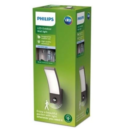 Philips - LED spoljašnje zidno svetlo sa senzorom LED/12W/230V 4000K IP44