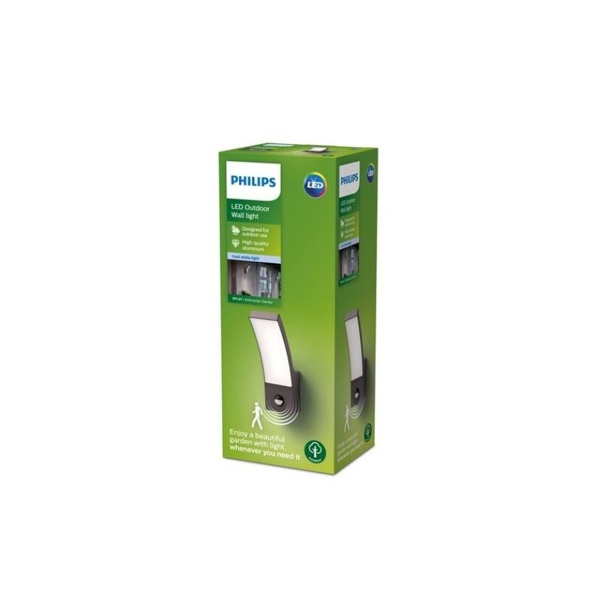 Philips - LED spoljašnje zidno svetlo sa senzorom LED/12W/230V 4000K IP44