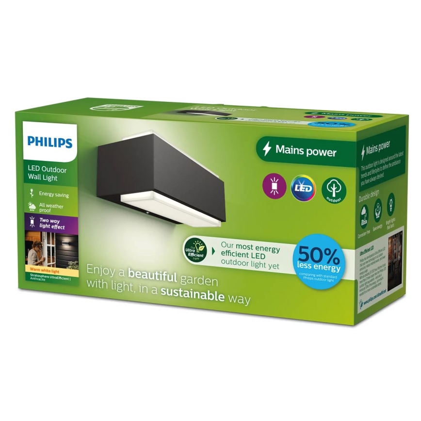Philips - LED spoljašnje zidno svetilo STRATOSPHERE LED/3,8W/230V 2700K IP44