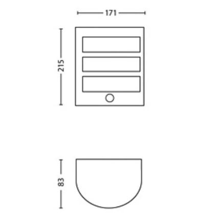 Philips - LED spoljašnje zidno svetlo sa senzorom PYTHON LED/3,8W/230V IP44