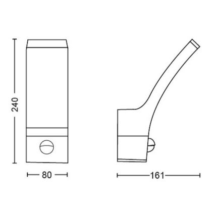 Philips - LED spoljašnje zidno svetlo sa senzorom SPLAY LED/3,8W/230V IP44