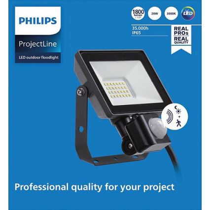 Philips - LED spoljašnji reflektor sa senzorom PROJECTLINE LED/20W/230V IP65 3000K